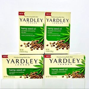Yardley of  London • Hemp Seed Oil • 4 Bath and Beauty Bar Soaps 4.25 ounce each